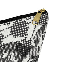 Floral Plaid Accessory Pouch w T-bottom in Black